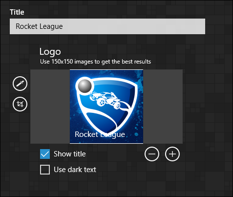 Опции отображения названия игры и цвета текста на плитке