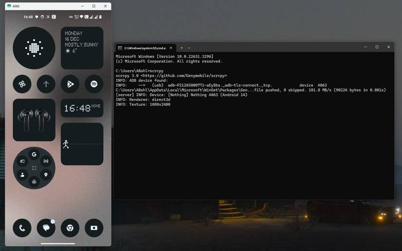 Зеркалирование экрана Android с помощью scrcpy на ПК