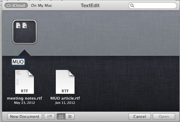 Скриншот: пример создания папки перетаскиванием файла в iCloud