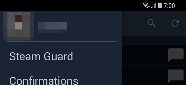 Пункт меню Steam Guard в мобильном приложении