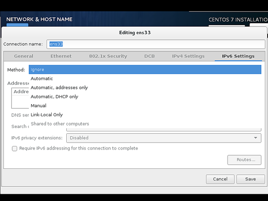 Установите IPv6 в ignore