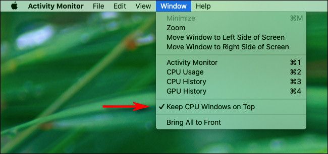 In Activity Monitor, select 