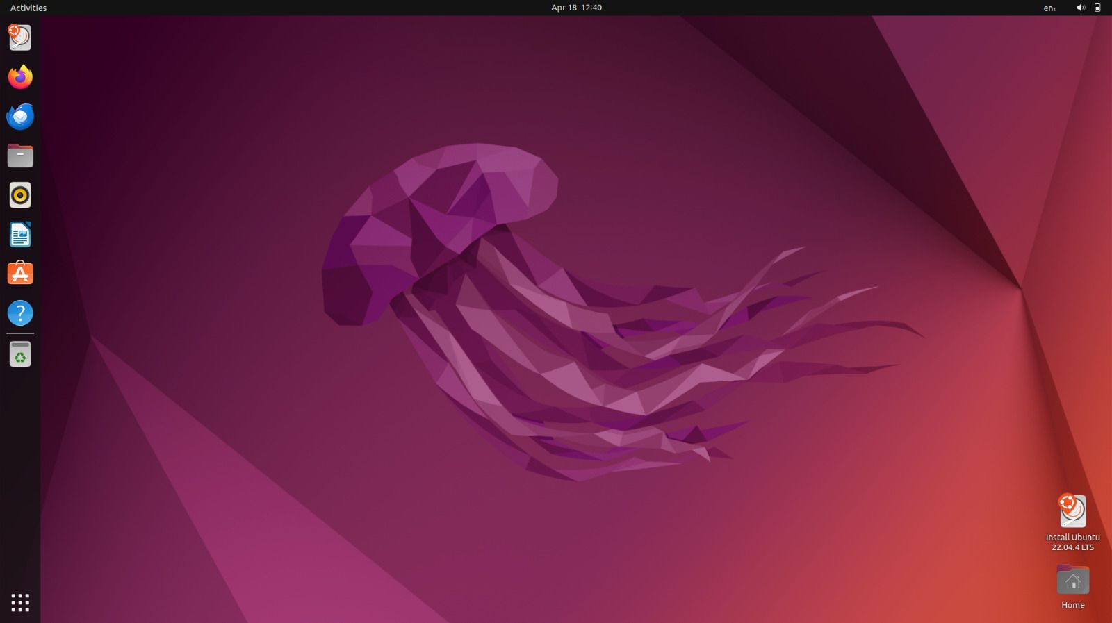 Ubuntu Desktop в live-сессии