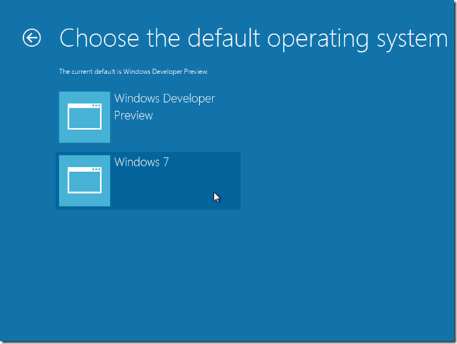 Выбор Windows 7 как ОС по умолчанию в списке загрузки