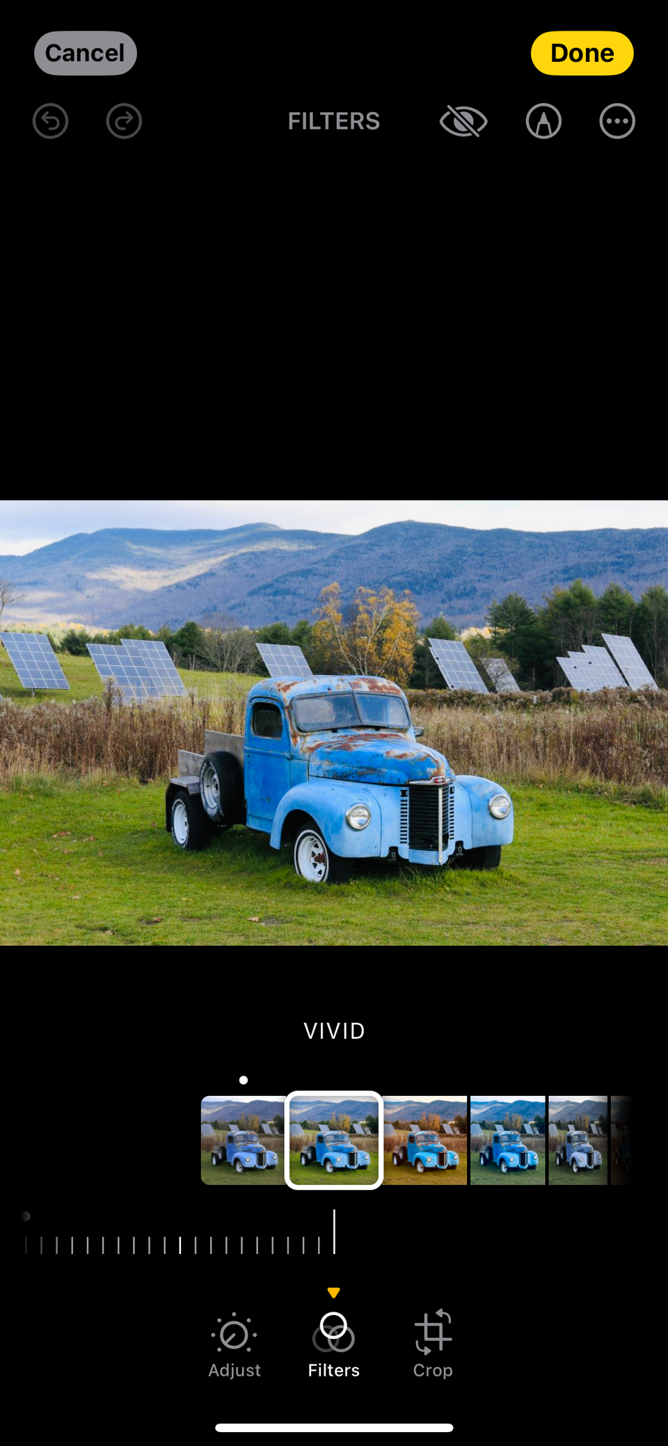 Применение фильтра Vivid для усиления цветов