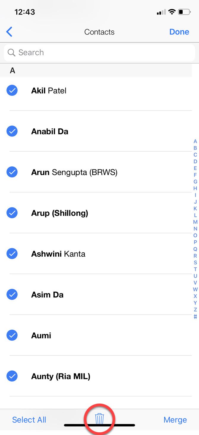 Screenshot of Cleanup Duplicate Contacts