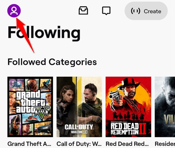 Нажмите иконку профиля в верхнем левом углу приложения.
