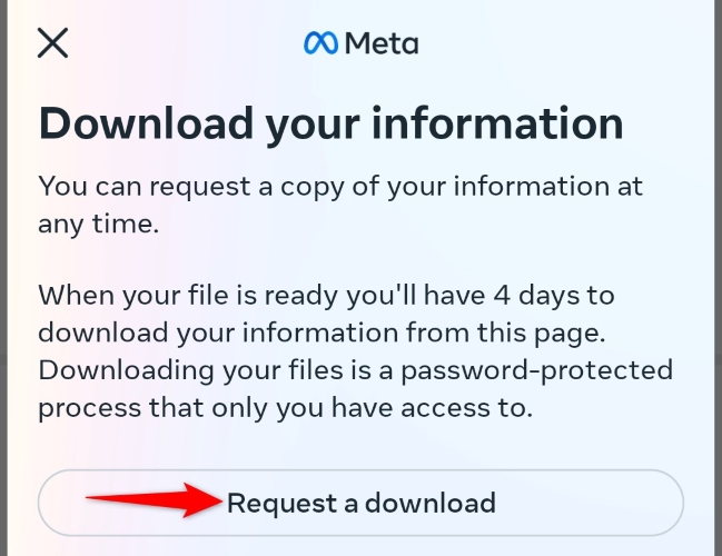 Выберите «Запросить загрузку».