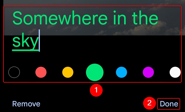Введите текст и нажмите Готово.