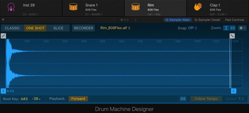 Q-Sampler Main в Drum Machine Designer