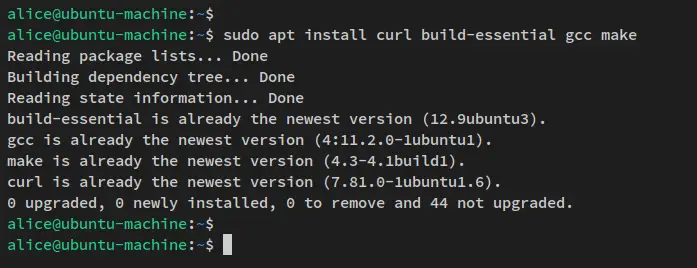 установка зависимостей
