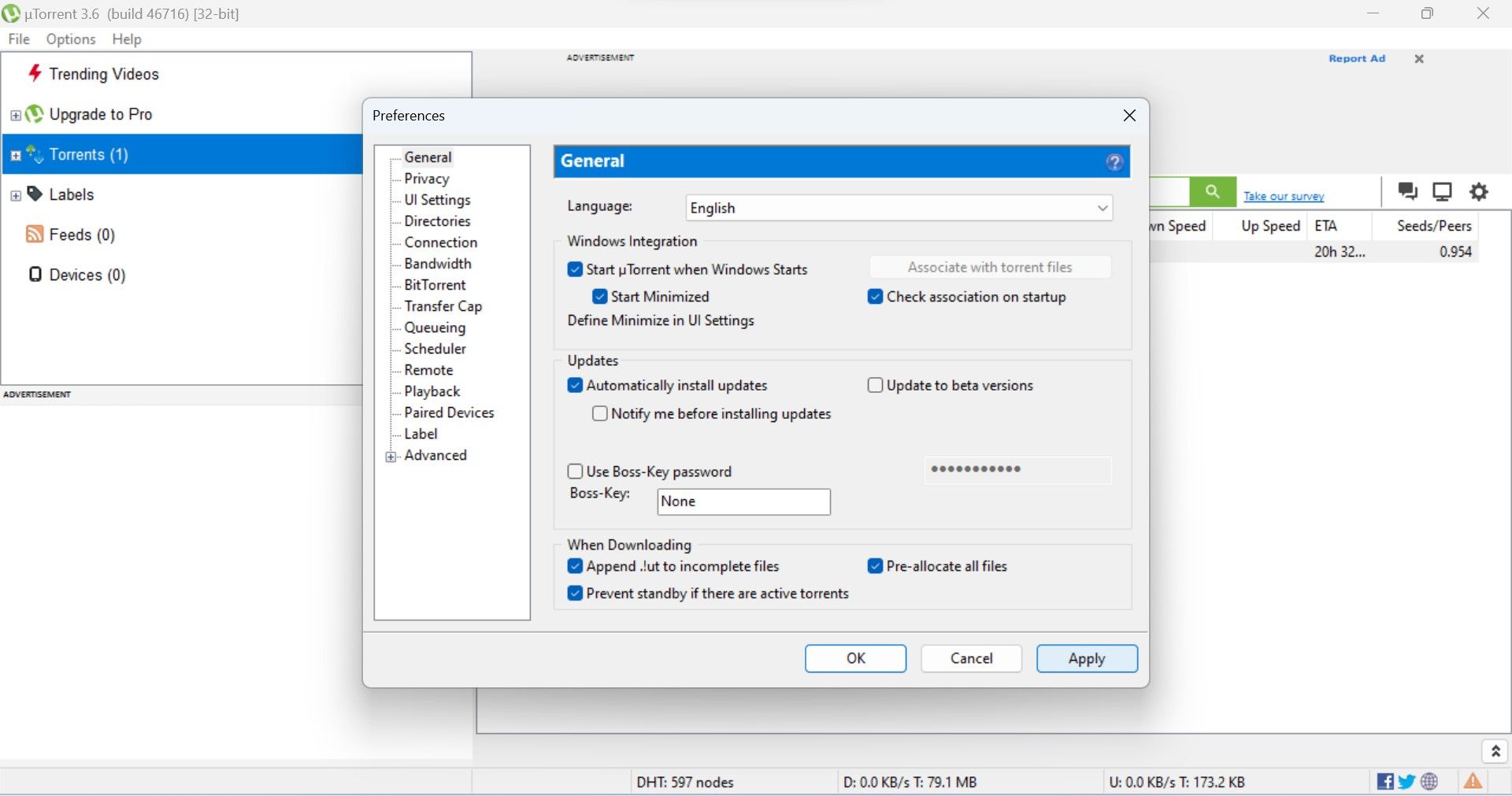 Нажмите Apply после отметки опций в разделе When Downloading