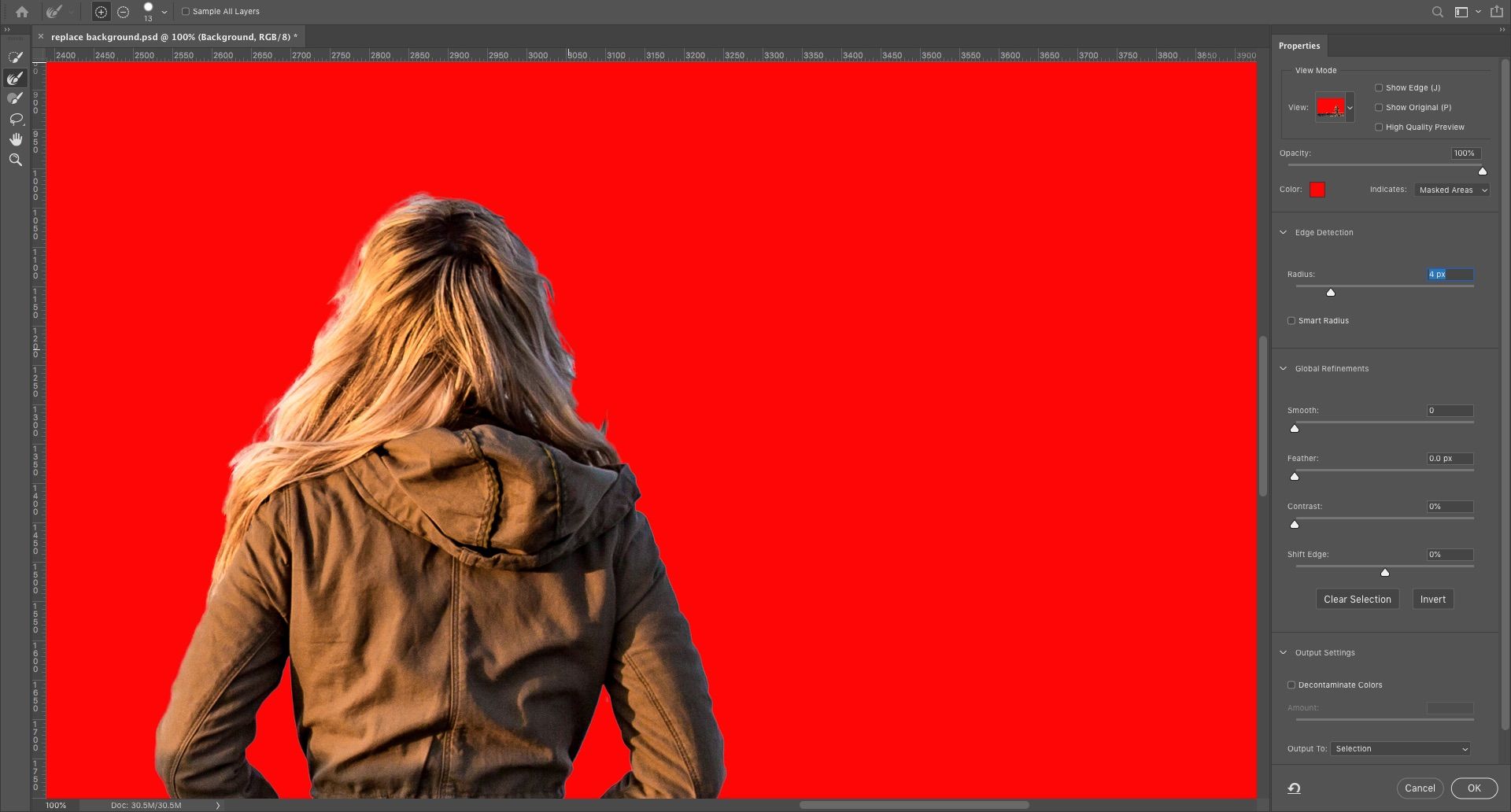 Ручная дорисовка маски