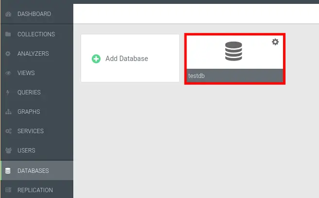 Список баз данных ArangoDB в веб-консоли