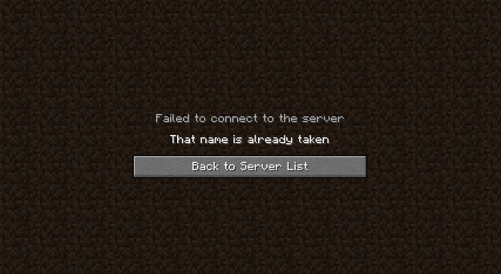 Сообщение об ошибке 'Это имя уже занято' при входе в Minecraft