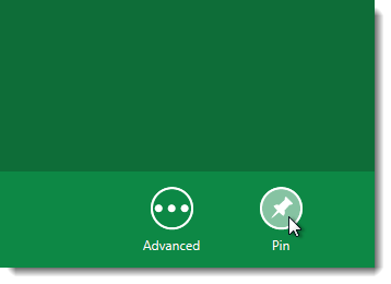 Контекстное меню найденного ярлыка с кнопкой Закрепить