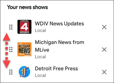 Перетащите заголовки, чтобы изменить порядок воспроизведения