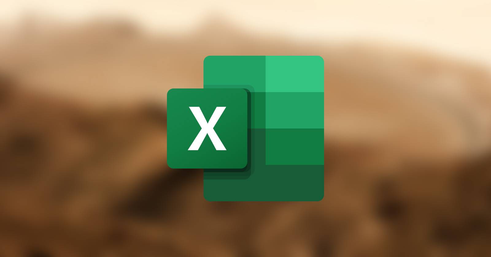 Логотип Excel на коричневом фоне.