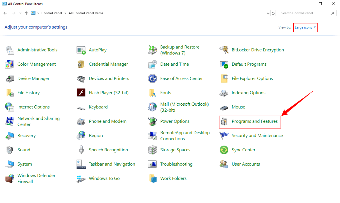 Programs and Features