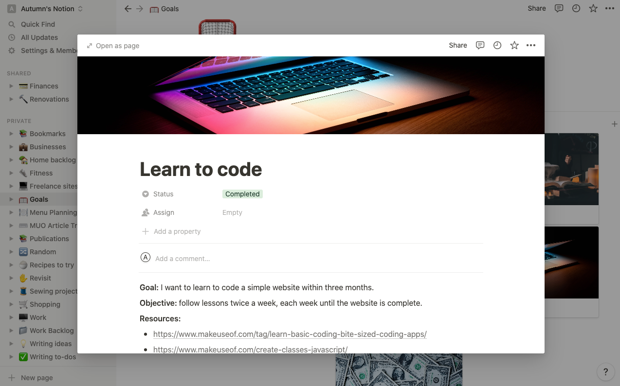 Скриншот открытой карточки в приложении управления проектами с обложкой и текстом