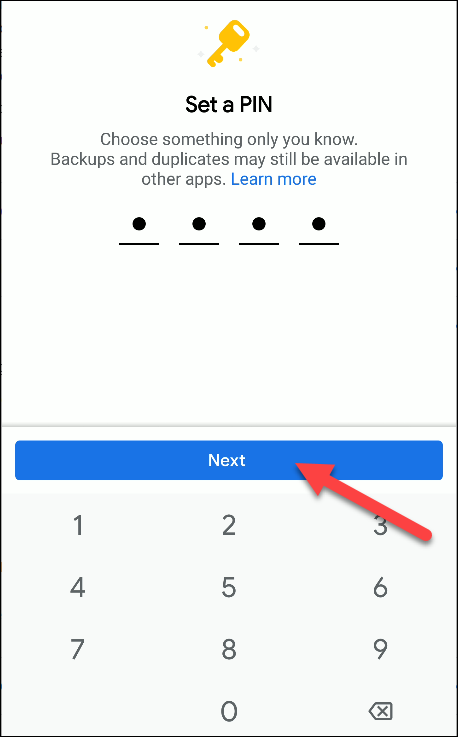 Установка нового PIN и подтверждение