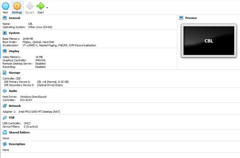 Создание новой VM в VirtualBox