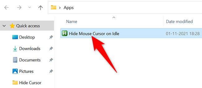 Запустите приложение Windows Cursor Hider.