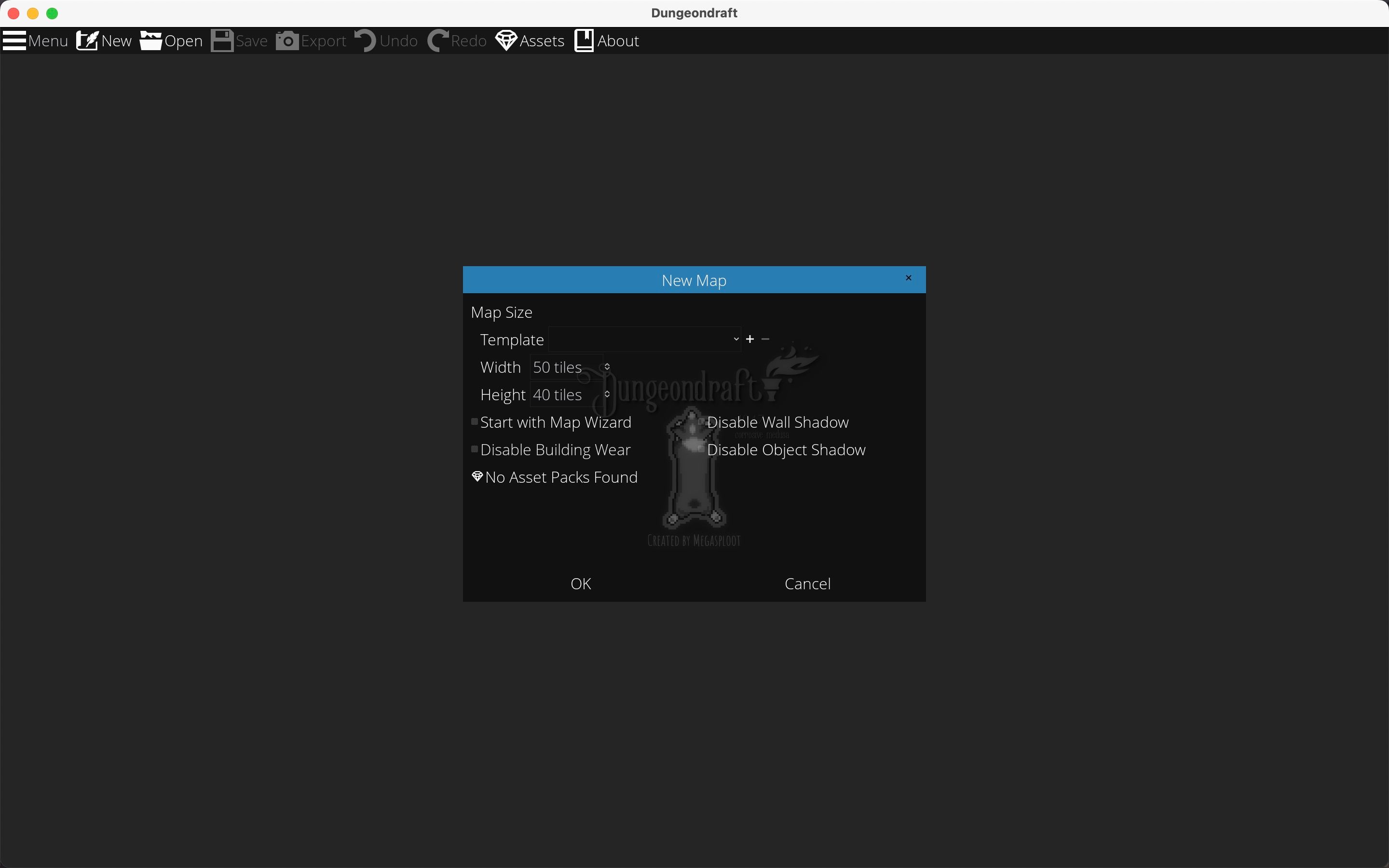 New Map menu on Dungeondraft