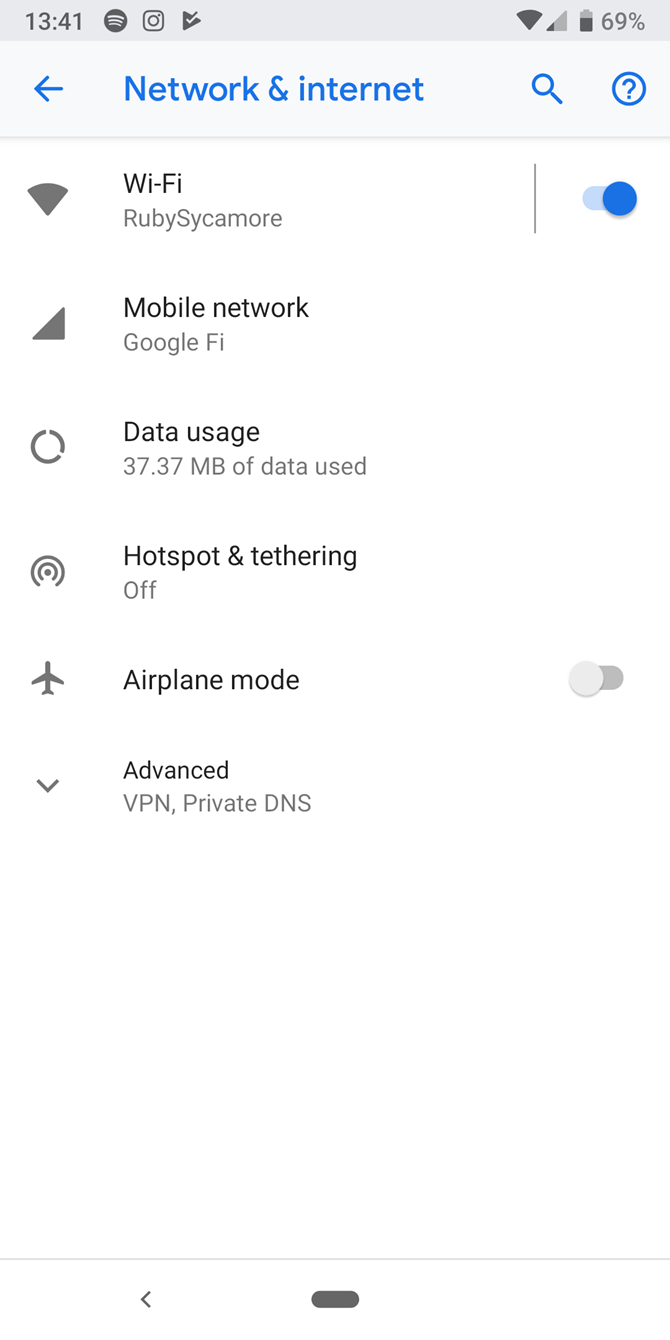 Настройки сети Android для изменения DNS