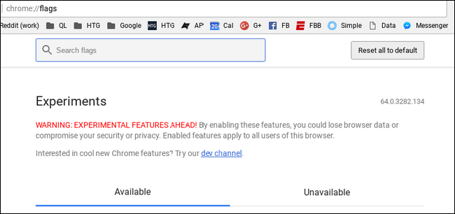 Список экспериментальных флагов в Chrome