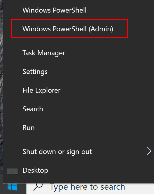 Правый клик по кнопке Пуск и выберите Windows PowerShell (Администратор)
