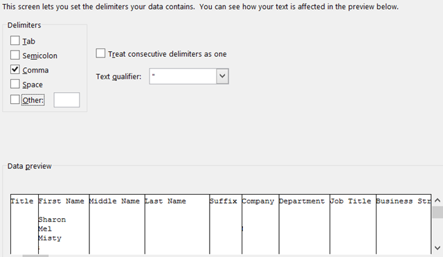 Мастер импорта в Excel