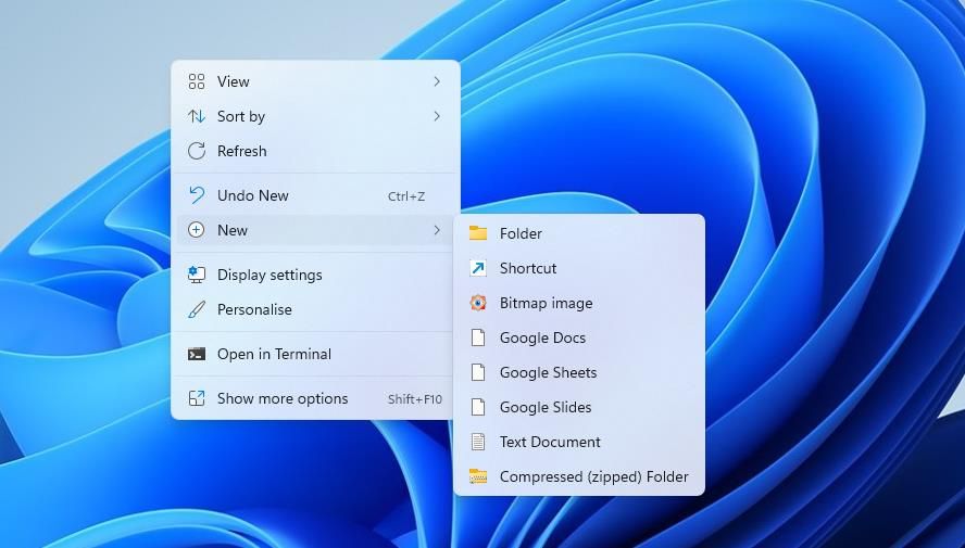 Параметр создания ярлыка в Windows