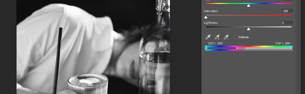 уточнение диапазона оттенков