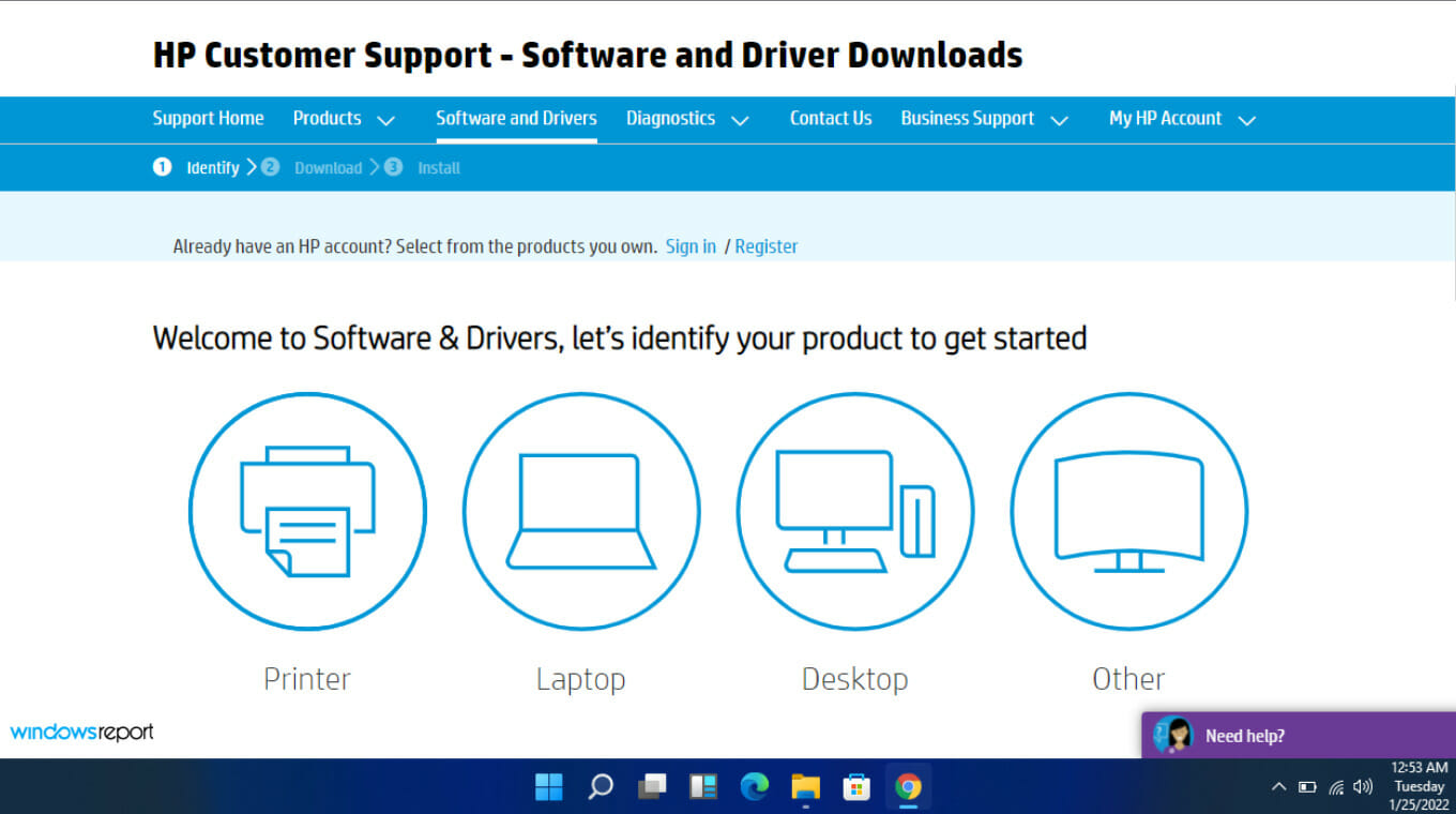 Sito driver HP