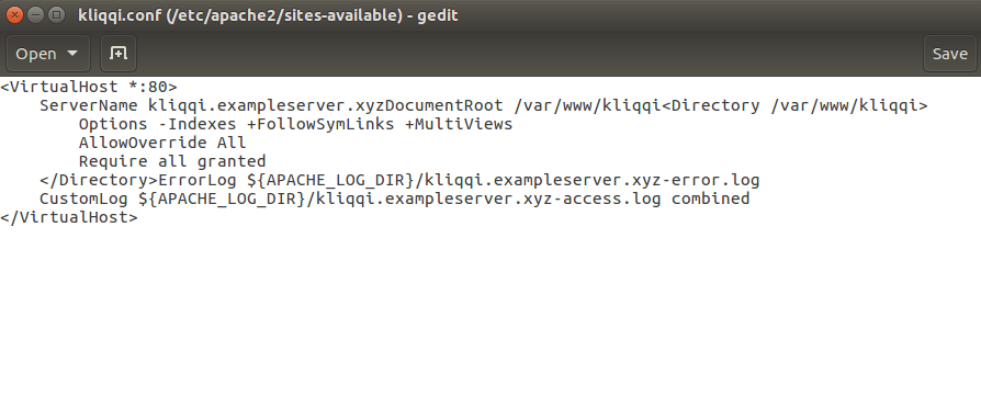 Apache VirtualHost Beispiel
