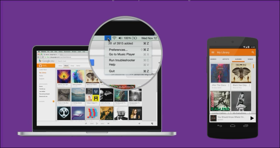 Интерфейс Google Play Music — библиотека и плейлисты