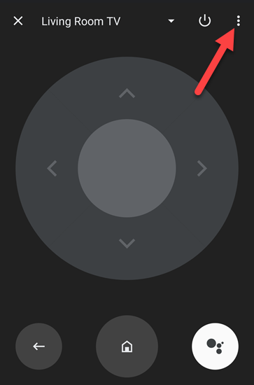 Интерфейс пульта в приложении Google TV с элементами управления и меню