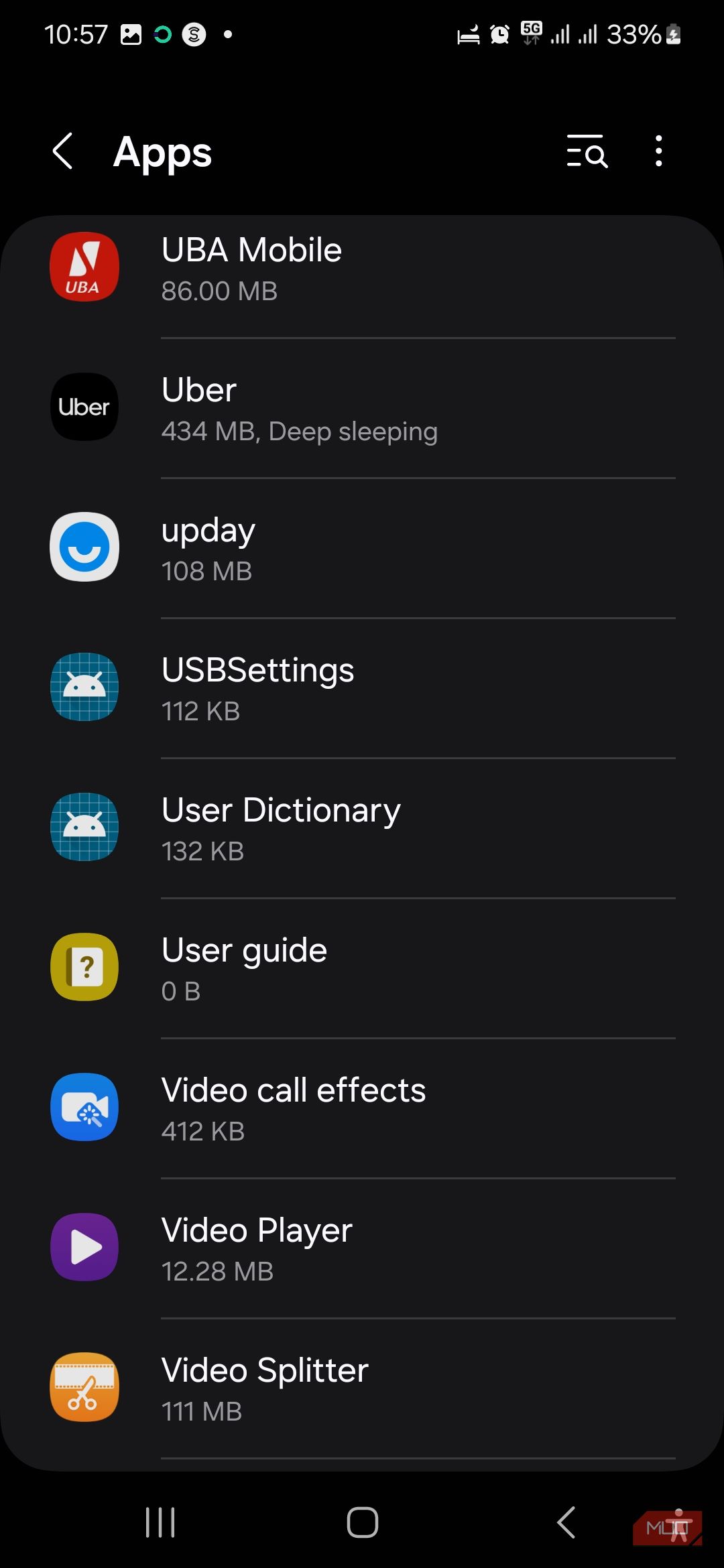 Приложение USBSettings в списке