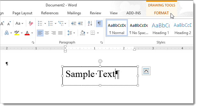 Изменение направления текста в Word 2013