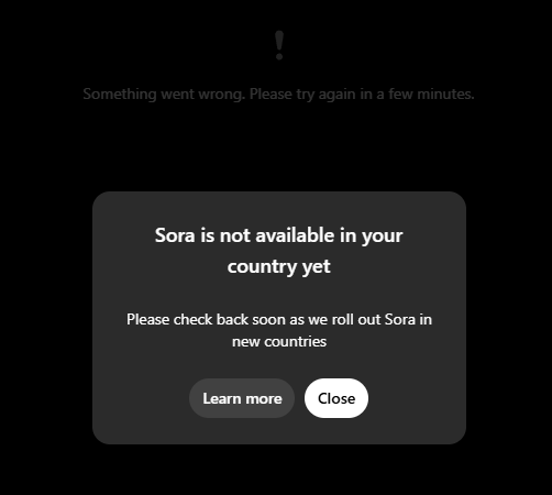 Sora AI не доступна в вашей стране