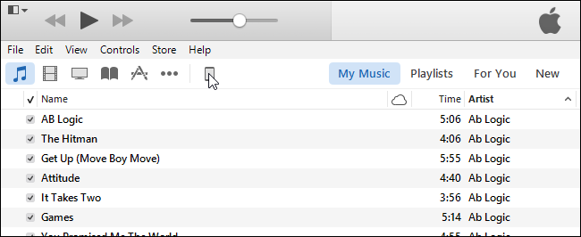 Клик по иконке устройства в тулбаре iTunes