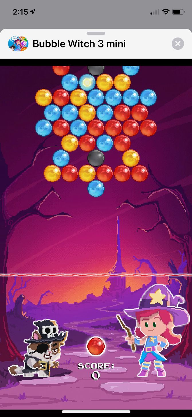Игра Bubble Witch 3 Saga: счёт и прогресс уровня