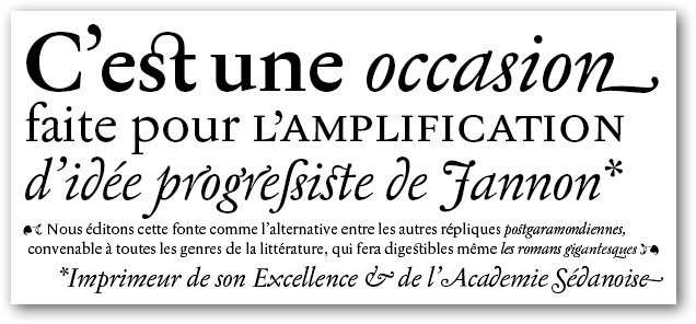 Скриншот гарнитуры Jannon Garamond из StormType Fontclub