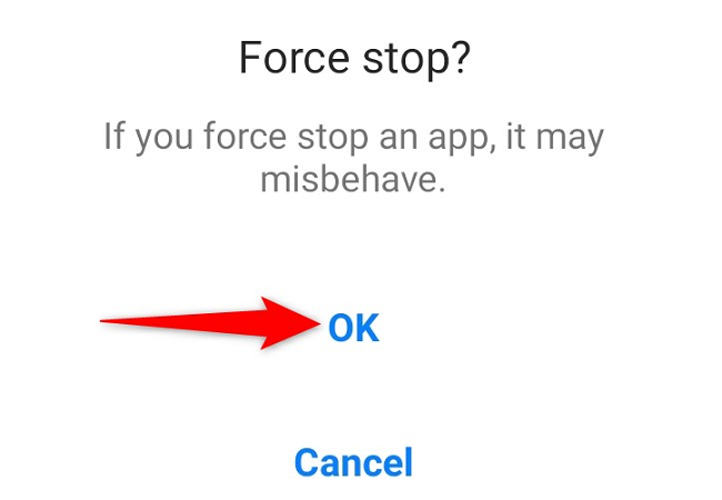 Подтвердите действие, нажав «OK».