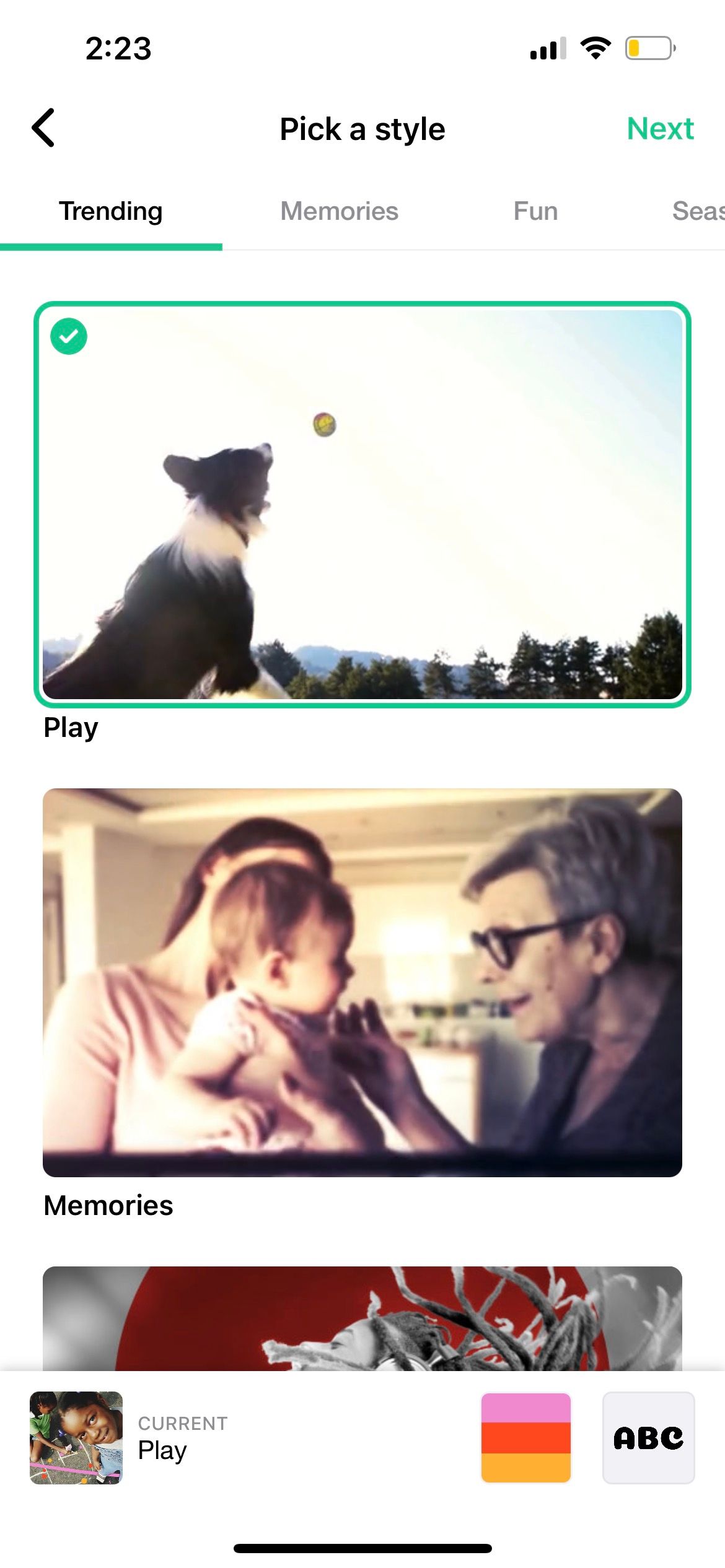 стили видео в Magisto