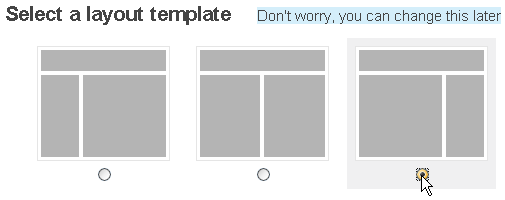 Выбор макета сайта: один и два столбца