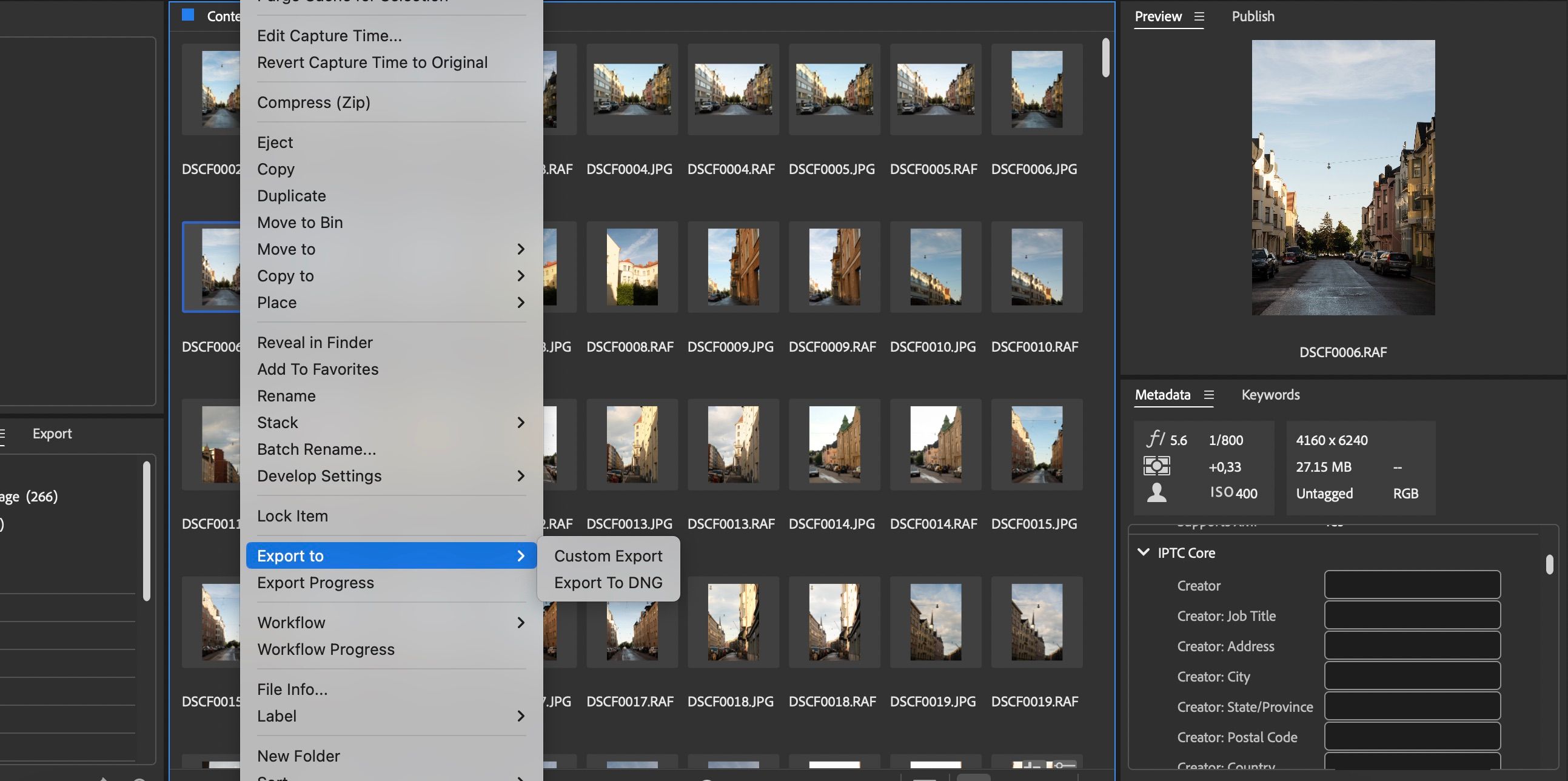 Пользовательский экспорт в Adobe Bridge
