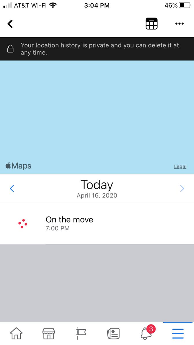 Пример сегодняшних записей истории на iOS