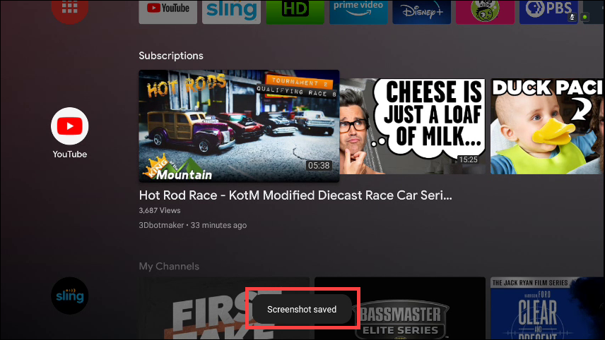 Уведомление о сохранённом скриншоте